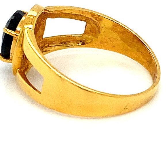 Blue Sapphire 1.67ct Solid 21K Gold Ring - Picture 6 of 7